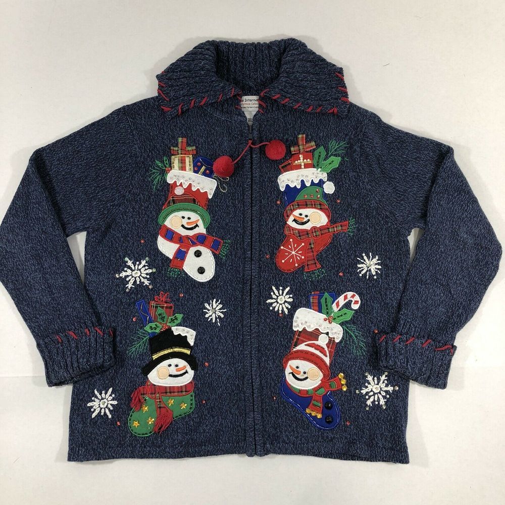 Tiara International Christmas Sweater Snowman